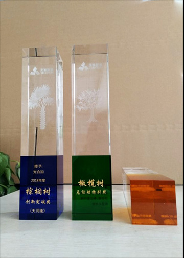 双色拼接水晶奖杯